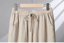 Casual Cotton Linen Wide Leg Pants Women's Summer New Sle Slimming Loose Straight Tube Linen Nine Points Pants