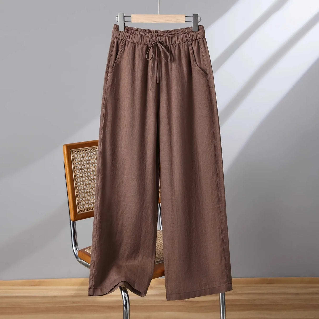 Plones informs de pierna ancha de lino y aodón para mujer, novedad de verano, estilo adeazante, hoados, rectos, ...