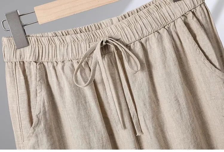 Plones informs de pierna ancha de lino y aodón para mujer, novedad de verano, estilo adeazante, hoados, rectos, ...