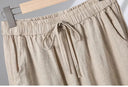 Casual Cotton Linen Wide Leg Pants Women's Summer New Sle Slimming Loose Straight Tube Linen Nine Points Pants