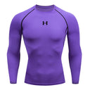 Camiseta de compresión para correr para hombre, camisetas deportivas de manga larga, sudadera para gimnasio y Fitness, chándal para correr, camisetas atléticas para hombre