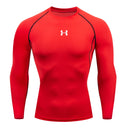 Camiseta de compresión para correr para hombre, camisetas deportivas de manga larga, sudadera para gimnasio y Fitness, chándal para correr, camisetas atléticas para hombre
