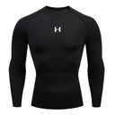 Camiseta de compresión para correr para hombre, camisetas deportivas de manga larga, sudadera para gimnasio y Fitness, chándal para correr, camisetas atléticas para hombre