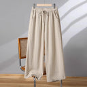 Casual Cotton Linen Wide Leg Pants Women's Summer New Sle Slimming Loose Straight Tube Linen Nine Points Pants