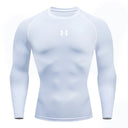 Camiseta de compresión para correr para hombre, camisetas deportivas de manga larga, sudadera para gimnasio y Fitness, chándal para correr, camisetas atléticas para hombre