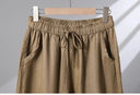 Casual Cotton Linen Wide Leg Pants Women's Summer New Sle Slimming Loose Straight Tube Linen Nine Points Pants