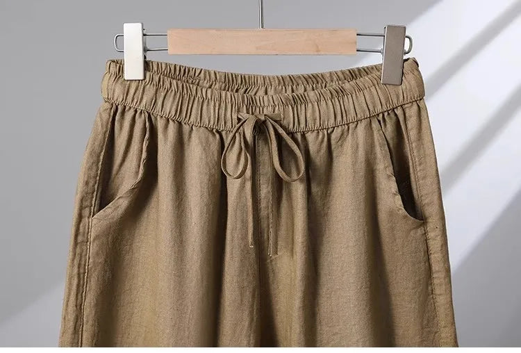 Plones informs de pierna ancha de lino y aodón para mujer, novedad de verano, estilo adeazante, hoados, rectos, ...
