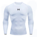 Camiseta de compresión para correr para hombre, camisetas deportivas de manga larga, sudadera para gimnasio y Fitness, chándal para correr, camisetas atléticas para hombre