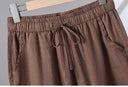 Casual Cotton Linen Wide Leg Pants Women's Summer New Sle Slimming Loose Straight Tube Linen Nine Points Pants