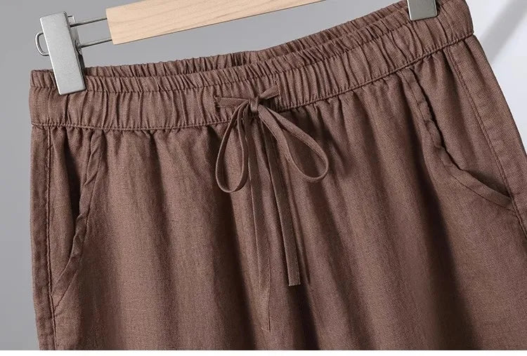 Plones informs de pierna ancha de lino y aodón para mujer, novedad de verano, estilo adeazante, hoados, rectos, ...