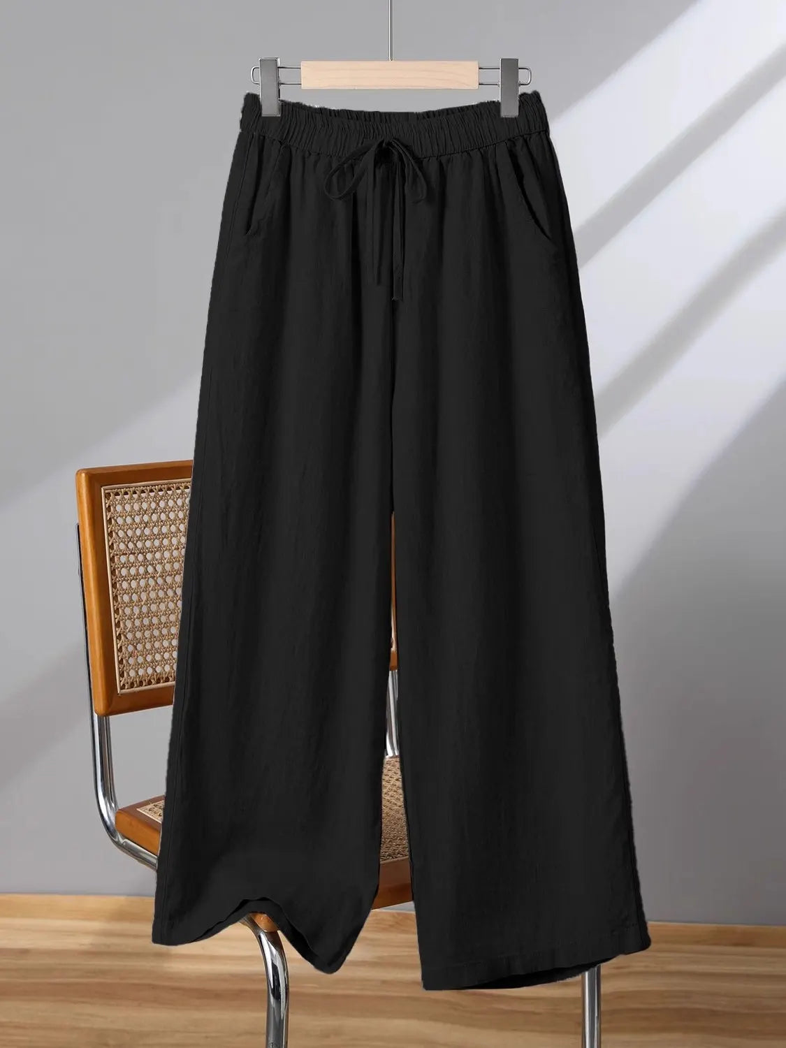Plones informs de pierna ancha de lino y aodón para mujer, novedad de verano, estilo adeazante, hoados, rectos, ...