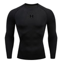 Camiseta de compresión para correr para hombre, camisetas deportivas de manga larga, sudadera para gimnasio y Fitness, chándal para correr, camisetas atléticas para hombre